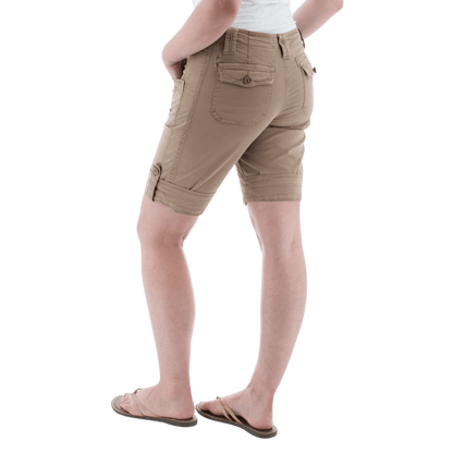 AVENTURA ARDEN ROLL-UP ORGANIC SHORTS WOMENS - CINDER_SIDE ANGLE