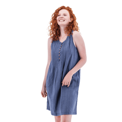 AVENTURA BREEZY PINTUCK SWING DRESS - COASTAL FJORD