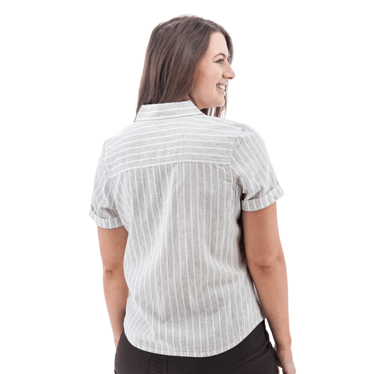 AVENTURA WOMEN'S BREEZY POPOVER CAMP SHIRT - EGRET_BACK ANGLE