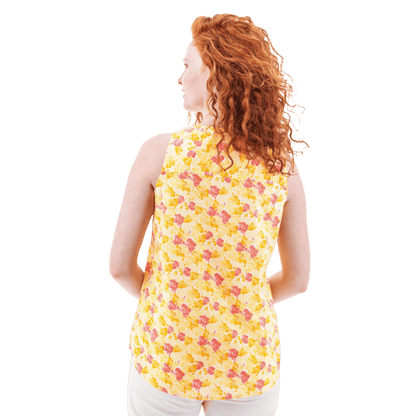 AVENTURA DEVONNE SPLIT NECK PRINT TANK TOP WOMENS - PEACH_BACK ANGLE