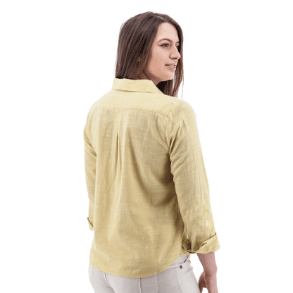 AVENTURA DEVON POPOVER TOP WOMENS - GOLDEN HAZE_BACK ANGLE