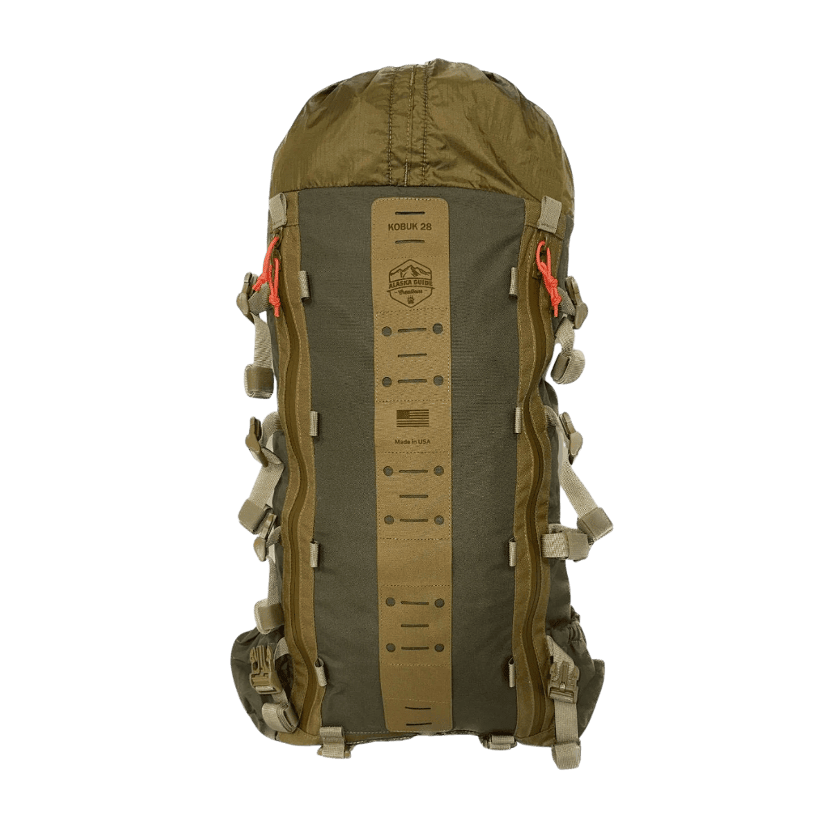 ALASKA GUIDE CREATIONS KOBUK 28 WITH KOBUK FRAME - RANGER GREEN - FRONT VIEW