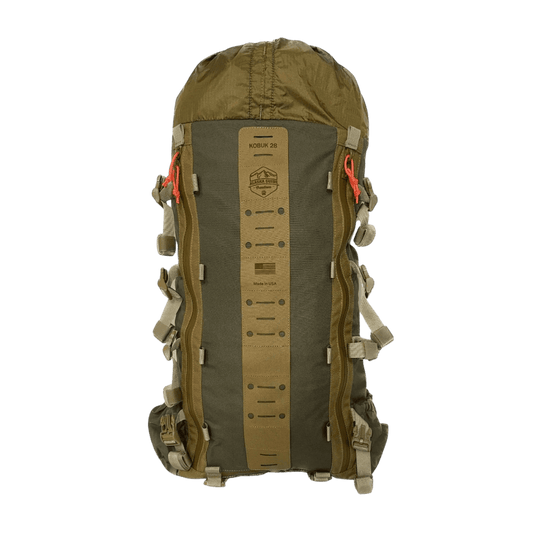 ALASKA GUIDE CREATIONS KOBUK 28 WITH KOBUK FRAME - RANGER GREEN - FRONT VIEW