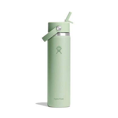 HYDRO FLASK WIDE MOUTH BOTTLE WITH FLEX STRAW CAP 24OZ ALOE