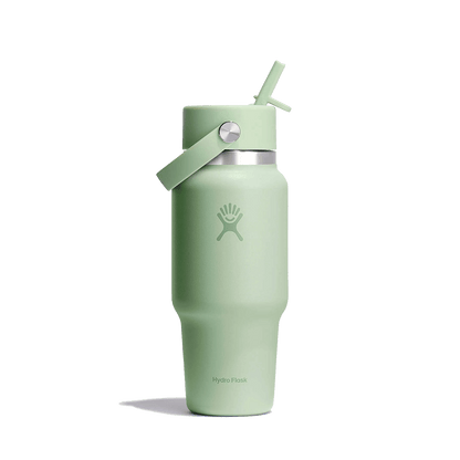 HYDRO FLASK WIDE MOUTH TRAVEL BOTTLE WITH FLEX STRAW 24OZ ALOE