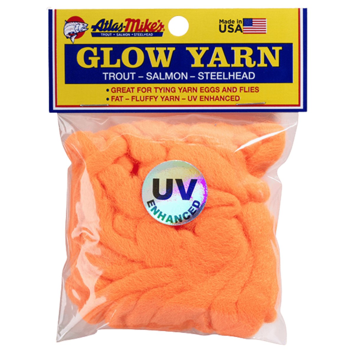 ATLAS UV GLOW YARN FIRE ORANGE 12 FT