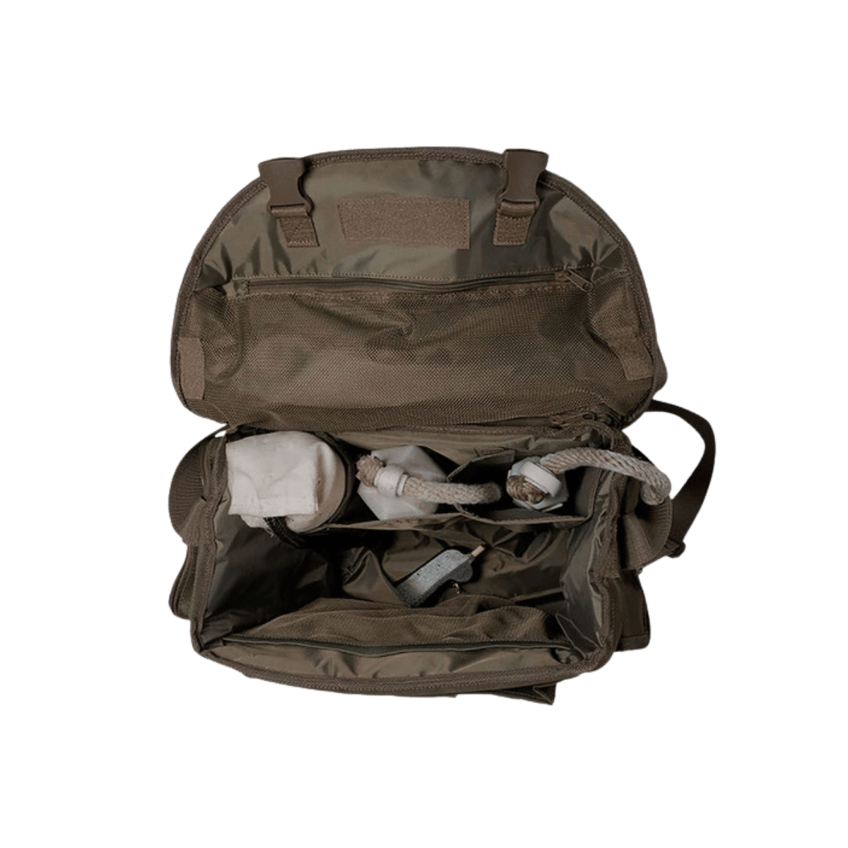 AVERY TRAINER'S SIDE BAG - FIELD KHAKI/BROWN - INSIDE VIEW
