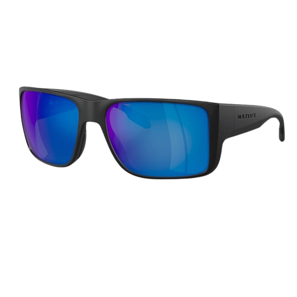 BADLANDS SUNGLASSES - MATTE BLK - BLU REFLEX POL