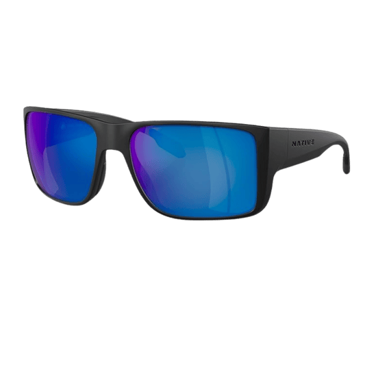 BADLANDS SUNGLASSES - MATTE BLK - BLU REFLEX POL