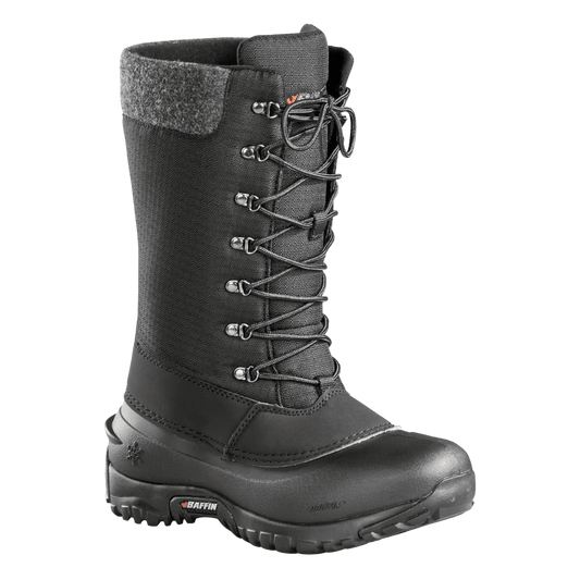 BAFFIN WOMEN'S JESS TALL FASHION TUNDRA-RATED BOOT - BLACK - FRONT ANGLED VIEW