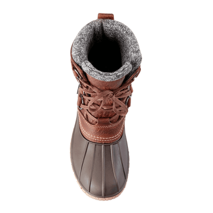 BAFFIN WOMEN'S YELLOWKNIFE CUFF BOOT - BROWN - TOP VIEW