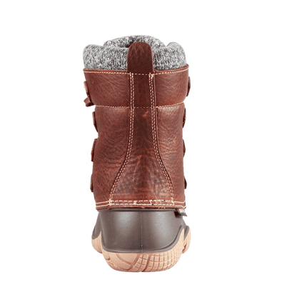 BAFFIN WOMEN'S YELLOWKNIFE CUFF BOOT - BROWN - BACK VIEW