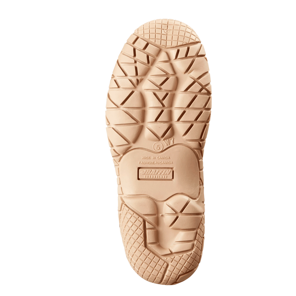 BAFFIN WOMEN'S YELLOWKNIFE CUFF BOOT - BROWN - BOTTOM SOLE VIEW