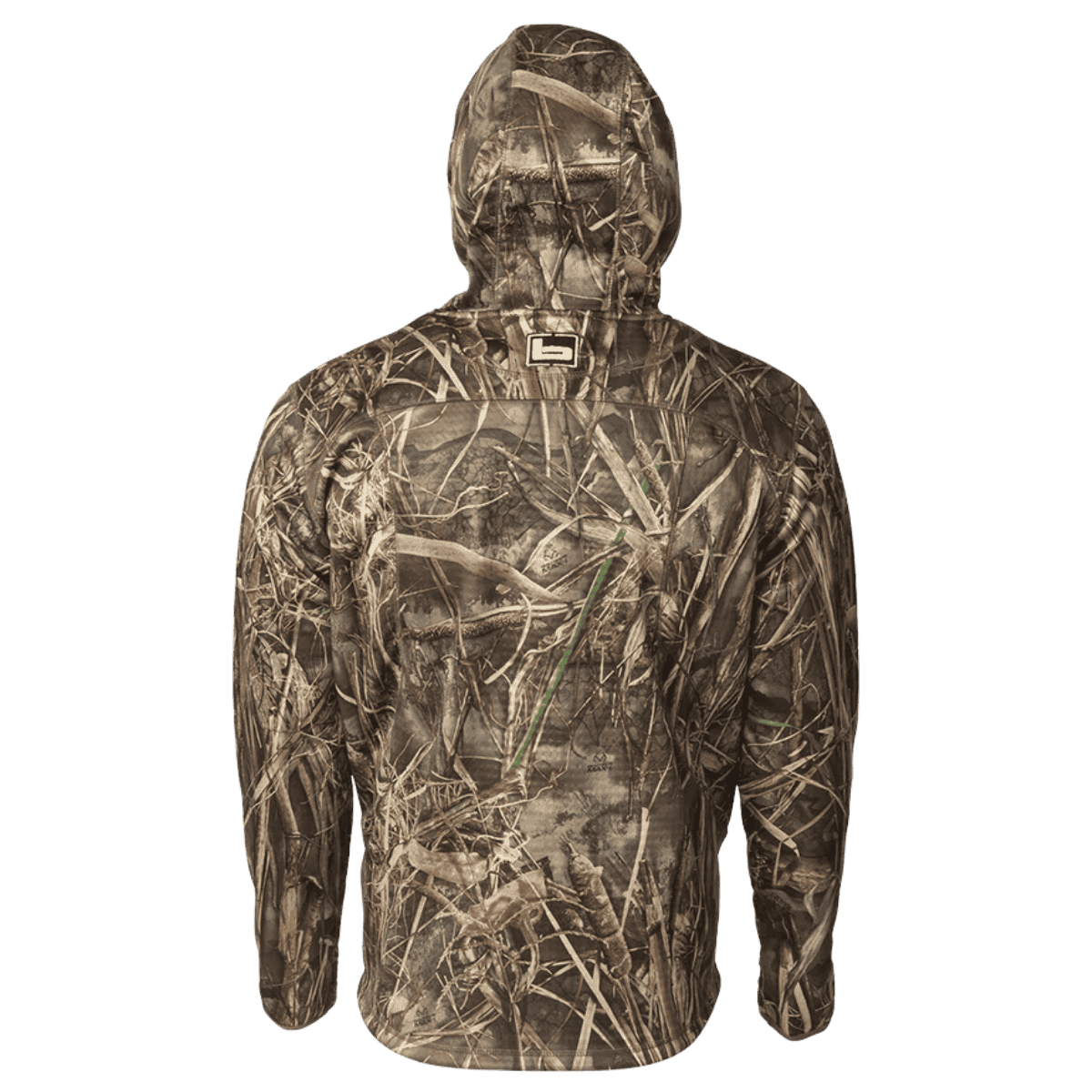 BANDED HOODED MID-LAYER FLEECE PULLOVER - MAX7 - BACK VIEW 