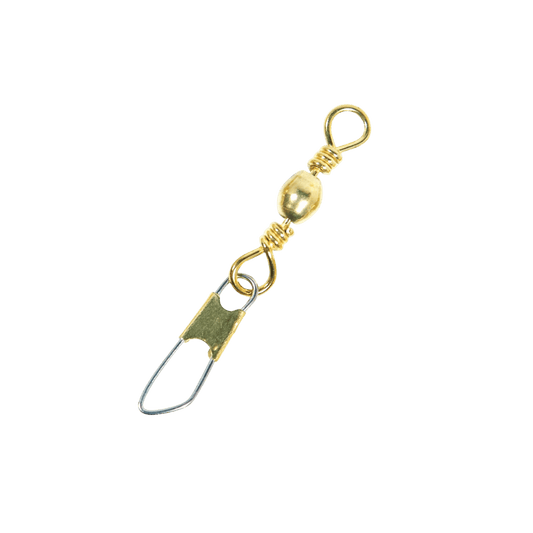 EAGLECLAW BARREL SWIVEL WITH INTERLOCK SNAP 12PK BRASS SIZE 14