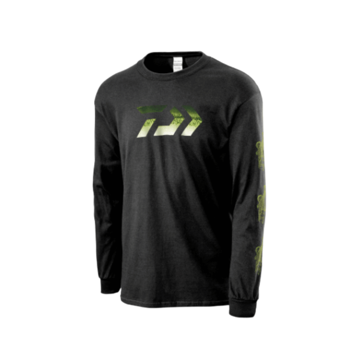 DAIWA BASS SKIN PRINT LS T-SHIRT - MEDIUM - BLACK