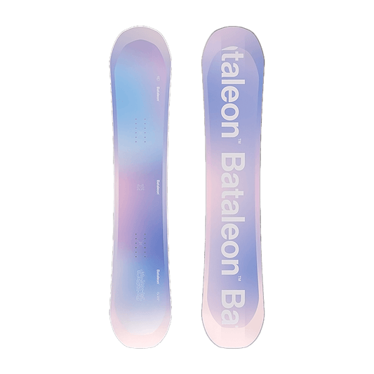 BATALEON WOMEN'S FEELBETTER SNOWBOARD 2025 FRONT AND BOTTOM GRAPHICS