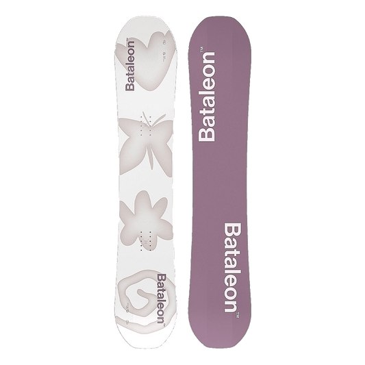 BATALEON WOMEN'S SPIRIT SNOWBOARD 2025 FRONT AND BOTTOM GRAPHICS 