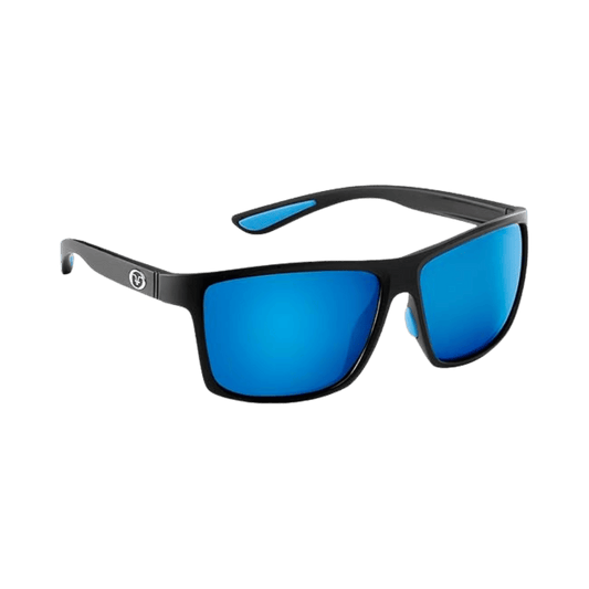 FLYING FISHERMAN BAYSIDER SUNGLASSES - MATTE BLACK  - BLUE MIRROR