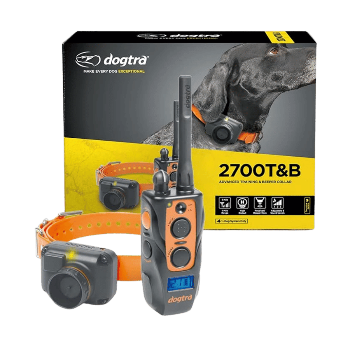 DOGTRA DOG TRAINING + BEEPING COLLAR - 1 MILE - BLACK