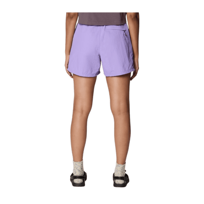 MOUNTAIN HARDWEAR WOMEN'S STRYDER BELTED SHORT 5" - HARBOR VIOLET - BACK VIEW