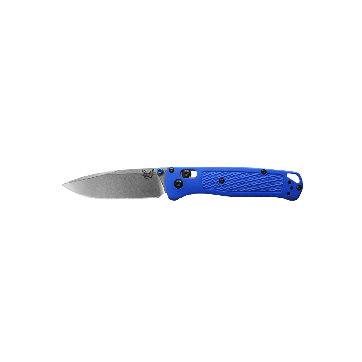 BENCHMADE BUGOUT AXIS DROP POINT - BLUE GRIVORY, FULL KNIFE VIEW
