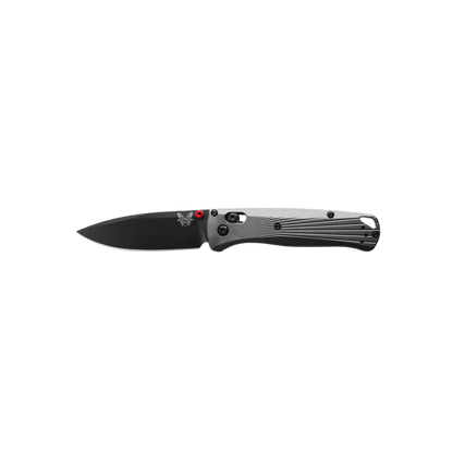 BENCHMADE BUGOUT AXIS DROP POINT - GRAY ALUMINUM, FULL KNIFE VIEW