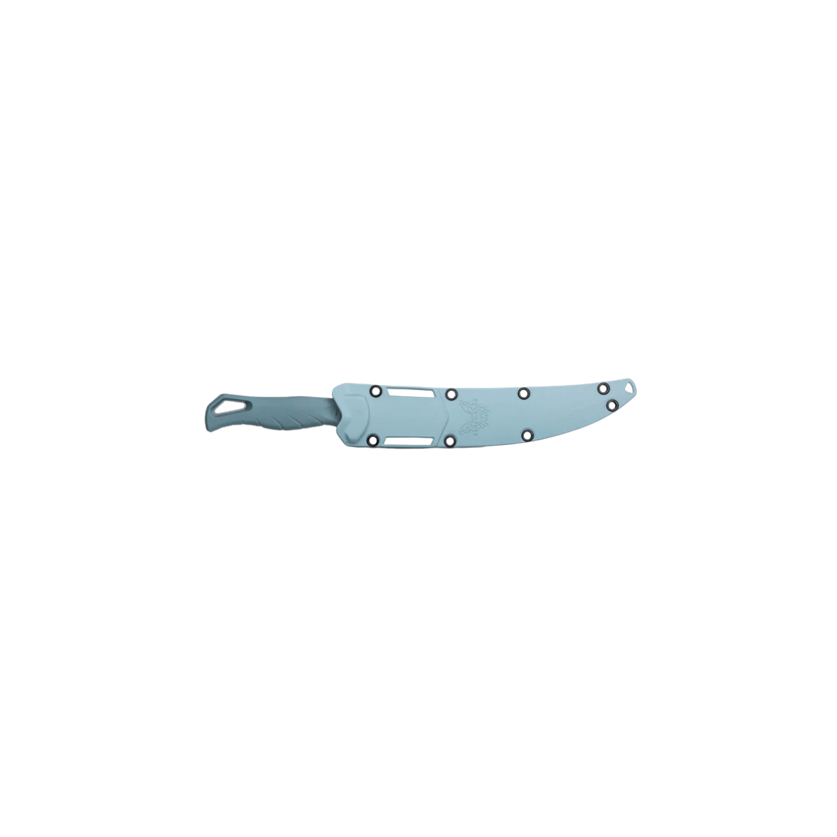BENCHMADE FISHCRAFTER FIXED BLADE TRAILING POINT - DEPTH BLUE SANTOPRENE WITH SHEATH