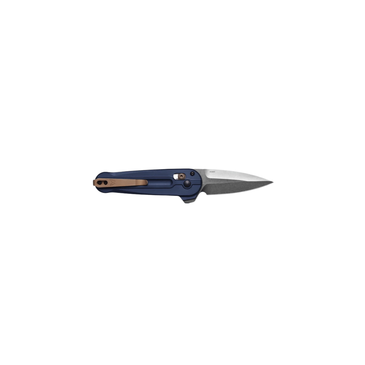 BENCHMADE LOWDEN AXS FLIPPER M390 - BLUE ALUMINUM, FULL VIEW