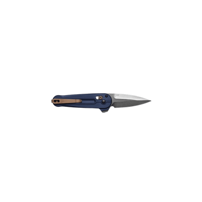 BENCHMADE LOWDEN AXS FLIPPER M390 - BLUE ALUMINUM, FULL VIEW