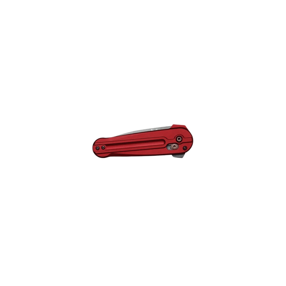 BENCHMADE LOWDEN AXS FLIPPER M390 - RED ALUMINUM, FOLDED VIEW