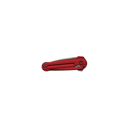 BENCHMADE LOWDEN AXS FLIPPER M390 - RED ALUMINUM, FOLDED VIEW