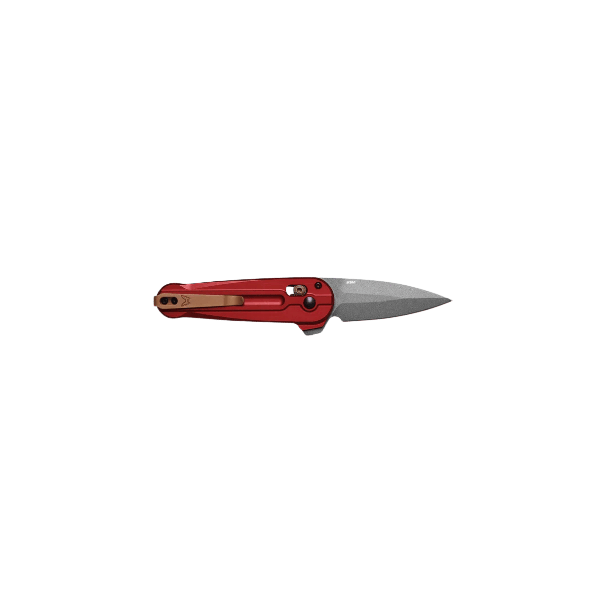 BENCHMADE LOWDEN AXS FLIPPER M390 - RED ALUMINUM, FULL VIEW