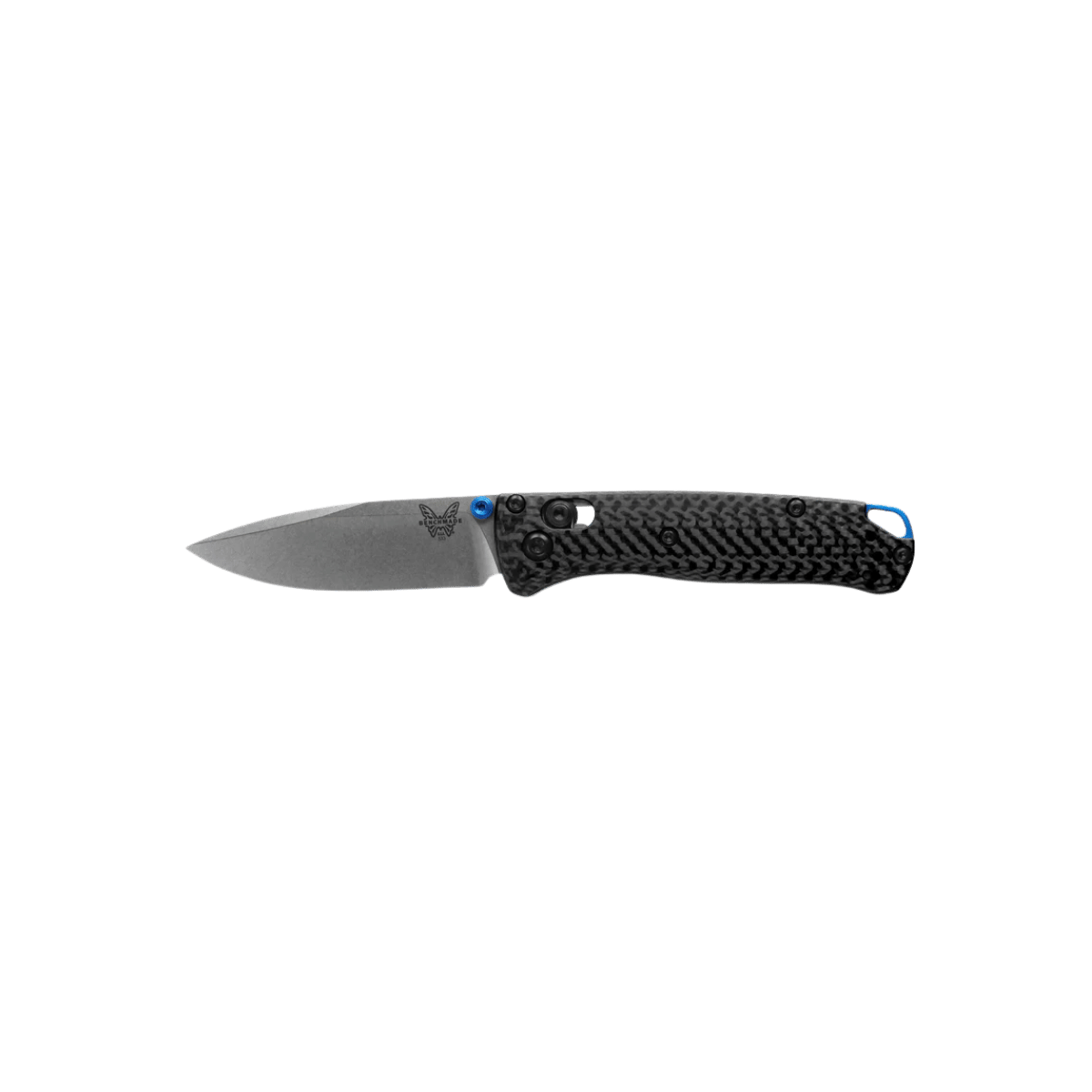 BENCHMADE MINI BUGOUT AXIS DROP POINT - CARBON FIBER, FULL KNIFE VIEW