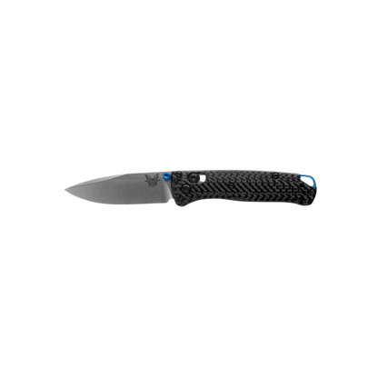 BENCHMADE MINI BUGOUT AXIS DROP POINT - CARBON FIBER, FULL KNIFE VIEW