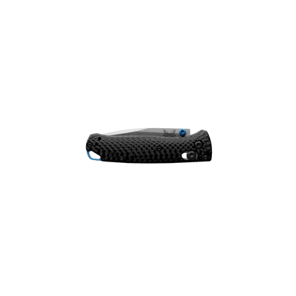 BENCHMADE MINI BUGOUT AXIS DROP POINT - CARBON FIBER, FOLDED VIEW
