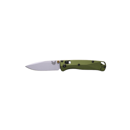 BENCHMADE MINI BUGOUT AXS - WOODLAND GREEN DROP POINT, FULL KNIFE VIEW