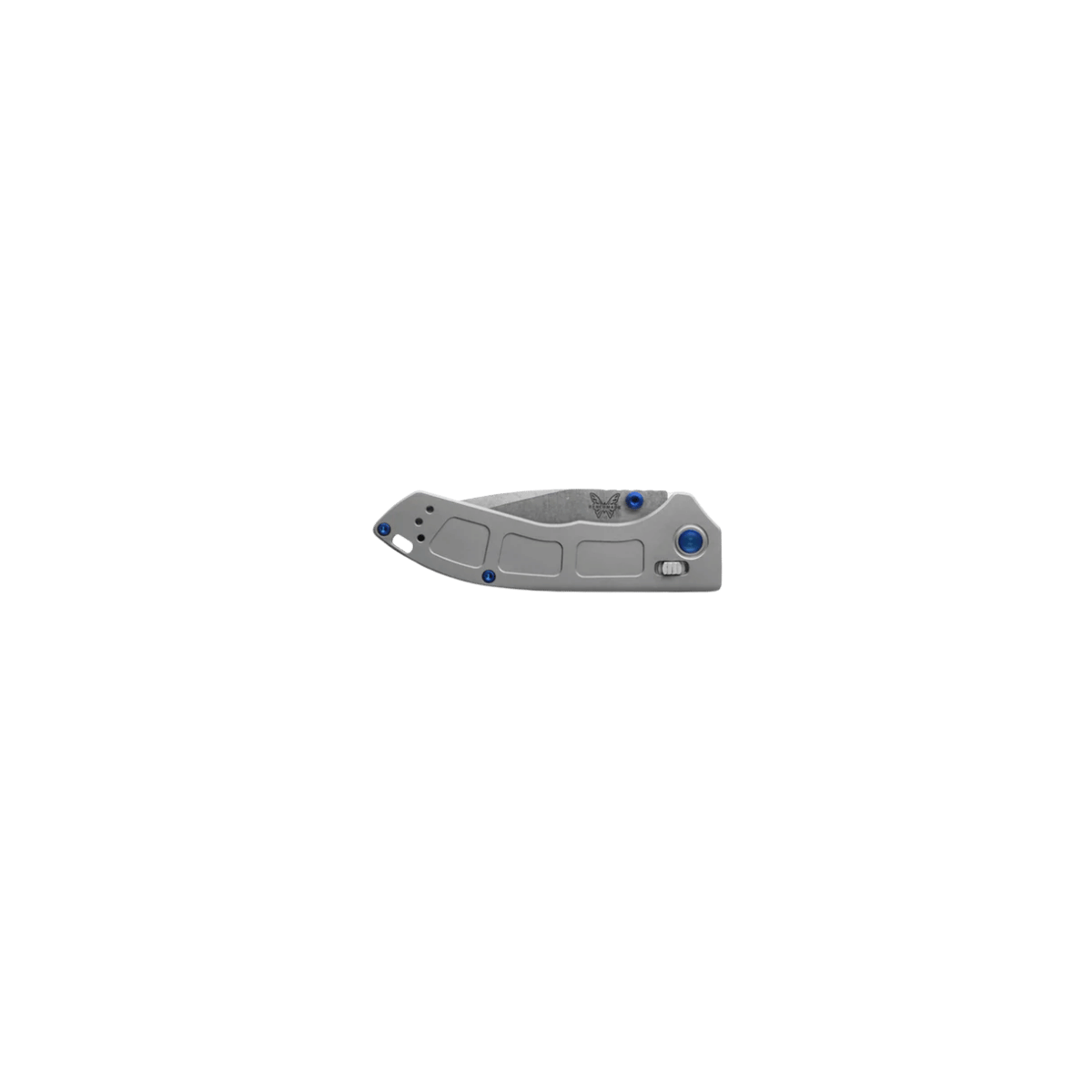 BENCHMADE MINI NARROWS AXIS DROP POINT - GRAY TITANIUM, FOLDED VIEW
