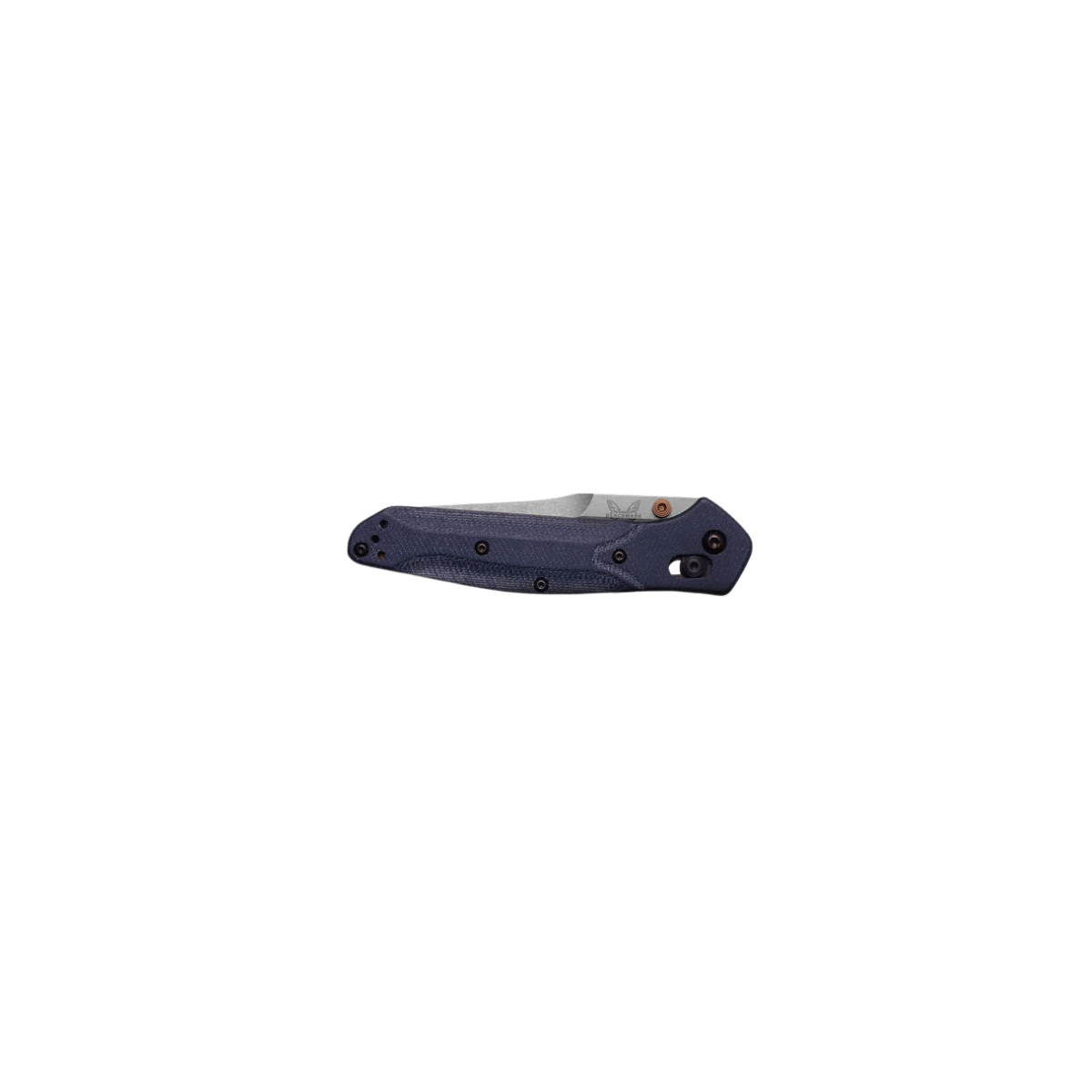 BENCHMADE OSBORNE AXIS CPM MAGNACUT - DENIM MICARTA, FOLDED VIEW
