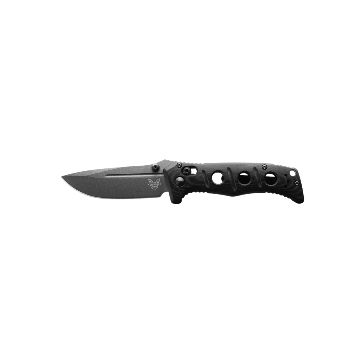 BENCHMADE SIBERT MINI ADAMAS AXIS STUD - BLACK G10 DROP POINT, FULL KNIFE VIEW