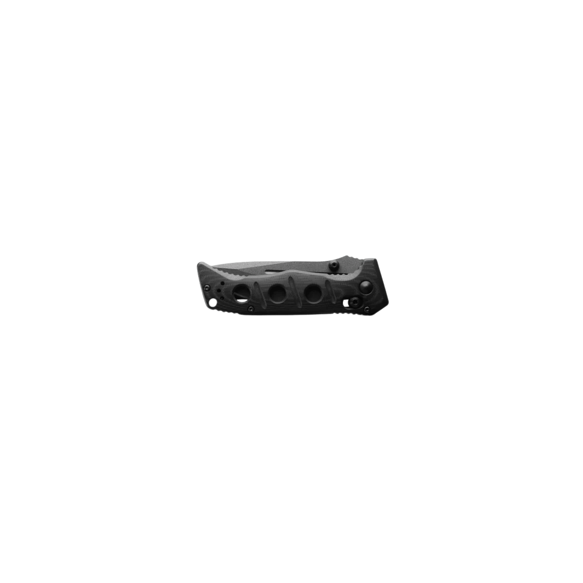 BENCHMADE SIBERT MINI ADAMAS AXIS STUD - BLACK G10 DROP POINT, FOLDED VIEW