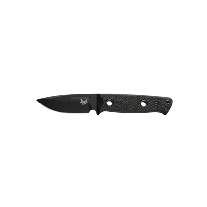 BENCHMADE SIBERT MINI BUSHCRAFTER FIXED - CARBON FIBER DROP POINT, FULL KNIFE VIEW