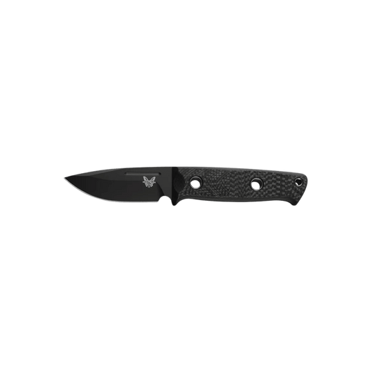 BENCHMADE SIBERT MINI BUSHCRAFTER FIXED - CARBON FIBER DROP POINT, FULL KNIFE VIEW
