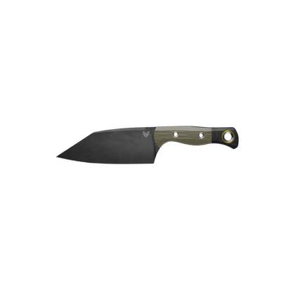 BENCHMADE STATION KNIFE FIXED BLADE - OD GREEN G10, FULL KNIFE VIEW