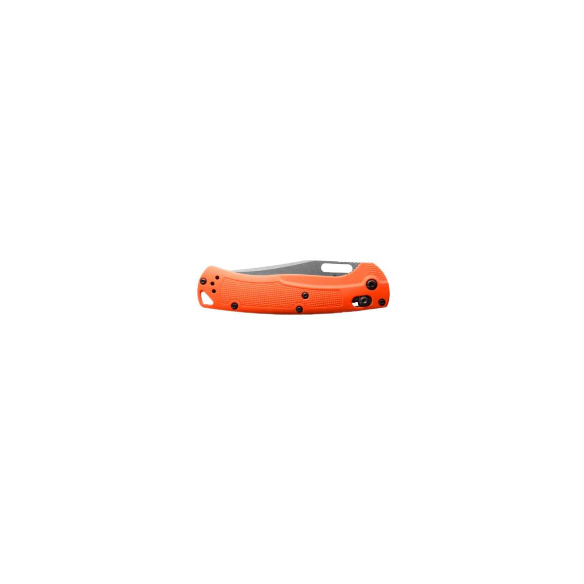 BENCHMADE TAGGEDOUT AXIS LOCK CLIP POINT - ORANGE GRIVORY, FOLDED VIEW