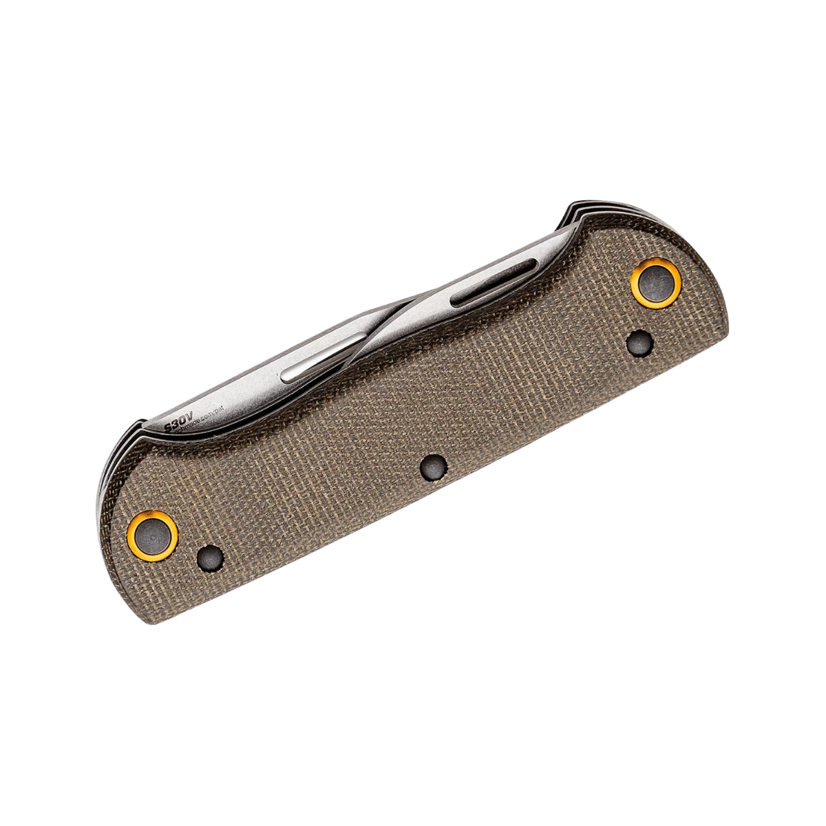 BENCHMADE WEEKENDER SLIP JOINT KNIFE - OLIVE DRAB MICARTA, FOLDED VIEW