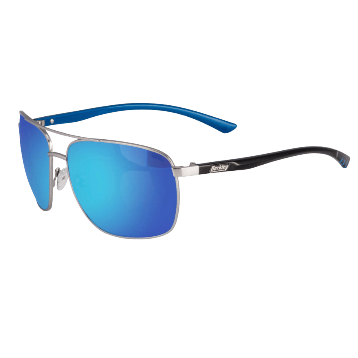 BERKLEY BER002 SUNGLASSES MATTE SILVER/SMOKE/BLUE MIRROR