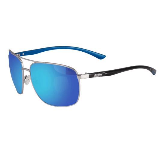 BERKLEY BER002 SUNGLASSES MATTE SILVER/SMOKE/BLUE MIRROR
