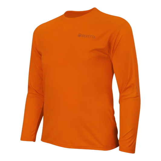 BERETTA COVEY TECH LONG SLEEVE T-SHIRT - BLAZE ORANGE - FRONT VIEW