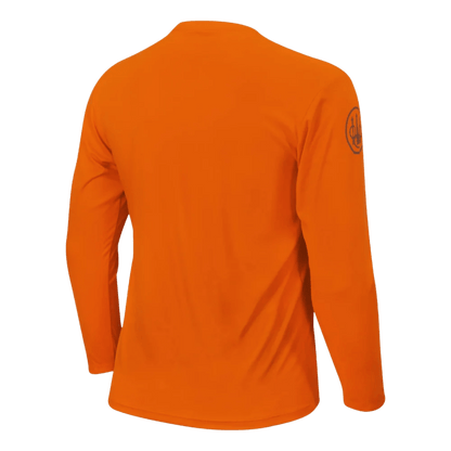 BERETTA COVEY TECH LONG SLEEVE T-SHIRT - BLAZE ORANGE - BACK VIEW